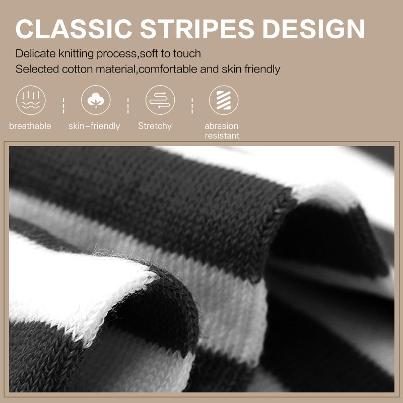 Raylarnia Women's Extra Long Opaque Striped Over Knee High Stockings Socks-Black/Orange Stripes - Image 4